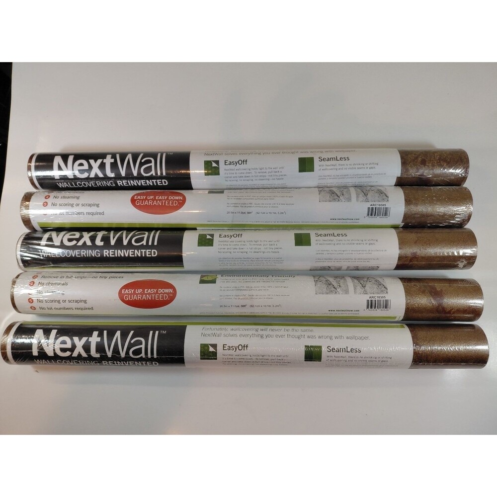 NextWall EasyOff Seamless Pre-pasted Wallpaper Roll Brown Gold Crackle ARC10305